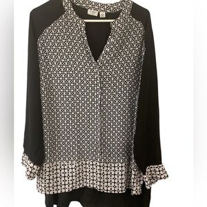 Cato Black and White Patterned Blouse in size 18W/20W